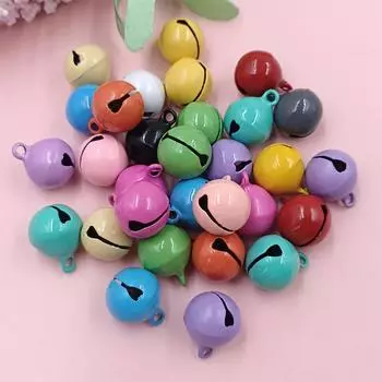 10 шт. 14 мм цветной рождественский железный колокольчик DIY серьги ожерелье браслет аксессуары лак для выпечки украшения смешанные цвета DIY ювелирные аксессуары ручной работы