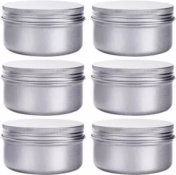 10 шт., 150 мл, 5 унций, круглые пустые алюминиевые жестяные банки, металлические стальные банки, косметический контейнер, баночки для хранения бальзамов для ногтей, поделки, контейнер для свечей 10pcs серебряный