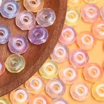 10 шт. 15,5 мм*7,5 мм ограненные бусины подвески акриловые большие отверстия круглые бусины для маркировки ювелирных изделий DIY браслет материалы прозрачный материал