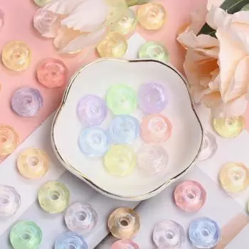 10 шт. 15,5 мм * 7,5 мм, подвески с большими отверстиями, вырезанные бусины, акриловые круглые бусины для DIY браслета, маркировка ювелирных изделий, материалы ручной работы, ювелирные аксессуары