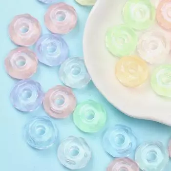 10 шт. 15,5 мм*7,5 мм ограненные бусины подвески акриловые большие отверстия круглые бусины для маркировки ювелирных изделий DIY браслет материалы прозрачный материал