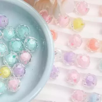 10 шт. 15,5 мм * 7,5 мм, подвески с большими отверстиями, вырезанные бусины, акриловые круглые бусины для DIY браслета, маркировка ювелирных изделий, материалы ручной работы, ювелирные аксессуары