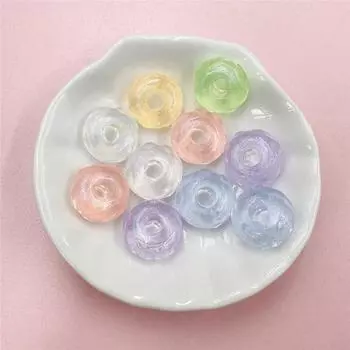 10 шт. 15,5 мм акриловые прозрачные круглые бусины с большим отверстием, вырезанные из бисера, материалы ручной работы «сделай сам», для браслета, маркировка ювелирных изделий