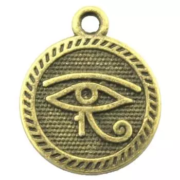 10 шт., 15 мм, двухсторонние подвески «Глаз Гора», античный бронзовый цвет для ювелирного бренда: WYISYWG