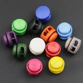 10 шт., 16*17 мм, разноцветный пластиковый шнур из паракорда, фиксатор, 2 отверстия, тумблер, стопор, пряжки для шнурков, аксессуары для сумки чёрный