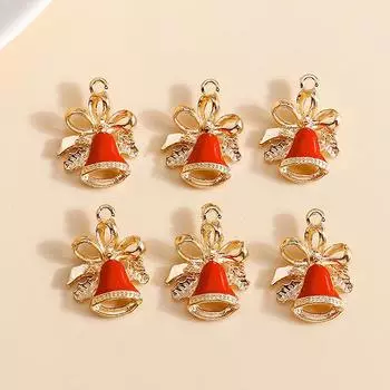 10 шт. 16*21 мм эмалированные рождественские колокольчики-подвески своими руками для браслетов, подвесок, сережек, креативных подарков, подвесок, ювелирных изделий, аксессуаров