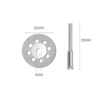 10 шт. 16-30 мм мини-острый с отверстием алмазный отрезной вращающийся инструмент режущие диски DIY инструменты аксессуары для Dremel с 2 шт. стержня 10pcs 16mm