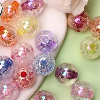 10 шт. 16 мм/18 мм/20 мм круглые трещины большие свободные бусины для изготовления ювелирных изделий своими руками кулон ожерелье браслет ремесла фурнитура ювелирные аксессуары 16mm