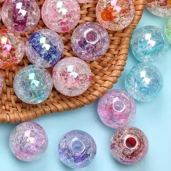 10 шт. 16 мм/18 мм/20 мм большие свободные бусины круглые трещины аксессуары для изготовления ювелирных изделий своими руками ожерелье браслет кулон ремесла 16mm