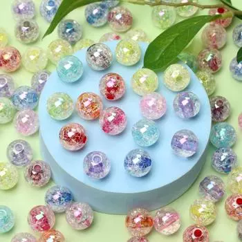 10 шт 16 мм/18 мм/20 мм цветные акриловые бусины с трещинами для изготовления ювелирных изделий своими руками бусины для ожерелья 16mm