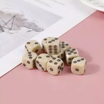 10 шт., 16 мм, акриловые кости цвета слоновой кости D6, игральные кости для настольной игры, круглая развлекательная вечеринка