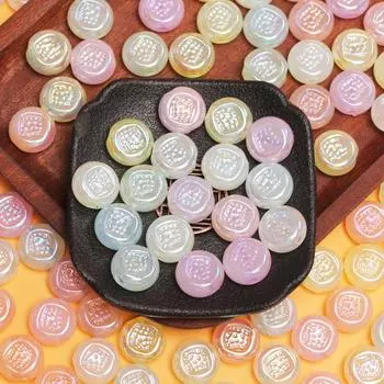 10 шт. 16 мм акриловые УФ-тонкие мигающие двухсторонние рельефные бусины для счетов, аксессуары для украшений своими руками зелёный