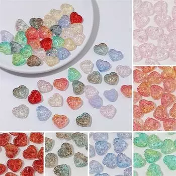 10 шт. 16 мм хрустальные стеклянные бусины в форме сердца с бантом, подвески для серег, ожерелья, браслета, аксессуары для изготовления ювелирных изделий своими руками 16x14mm 10pcs/bag