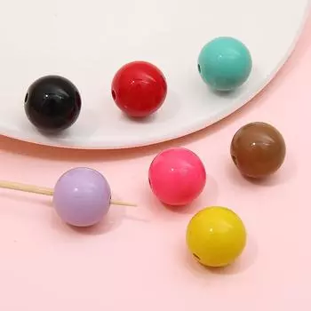 10 шт. 16 мм разноцветные акриловые круглые шариковые бусины для ожерелья, браслета, брелка, сделай сам, изготовление ювелирных изделий 16mm 10pcs/bag