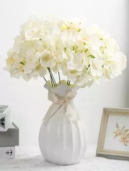 10 шт., 16 см, искусственная головка цветка гортензии с шестом для DIY, свадебная арка, фон, настенные декоративные цветы, украшение для дома, сада, отеля красный