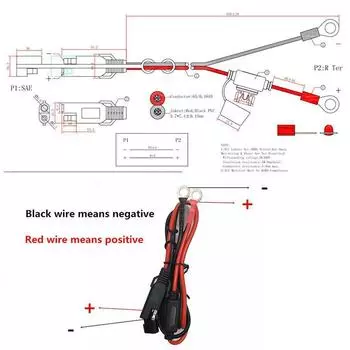 10 шт. 16AWG клемма аккумулятора мотоцикла к быстрому удлинителю SAE кабель держатель предохранителя разъем для зарядного устройства/обслуживающего устройства аккумулятора