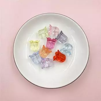 10 шт 17*15 мм прозрачные креативные модные цветы ландыши акриловые россыпи бусины для изготовления ювелирных изделий своими руками браслеты ювелирные аксессуары фиолетовый