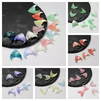 10 шт. 17x19 мм ацетатная доска, резная рыбий хвост, трехмерная заколка для волос «сделай сам», шпилька ручной работы, корона, бусины, ювелирные аксессуары 10pcs about 17x19mm