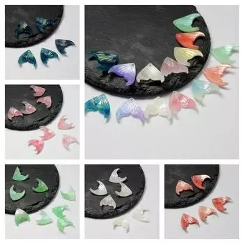 10 шт. 17x19 мм ацетатная доска, резная рыбий хвост, трехмерная заколка для волос «сделай сам», шпилька ручной работы, корона, бусины, ювелирные аксессуары 10pcs about 17x19mm
