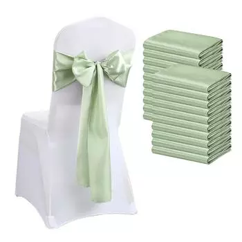 10 шт. 17x275 см атласные пояса для стульев, завязки, ленты, банты для свадебных принадлежностей для банкета, вечеринки, детского душа, украшения для мероприятий, универсальные чехлы для стульев, задняя часть 10-Pack-17x275cm белый