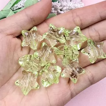 10 шт. 18,5 мм бусины с пятиконечной звездой, акриловые аксессуары «сделай сам», прозрачный хрустальный браслет, материал для изготовления бисера для ожерелья красный