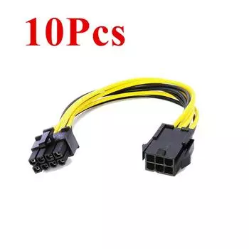 10 шт. 18 AWG 6-контактный на 8-контактный кабель питания PCI Express для видеокарты PCIE PCI-E