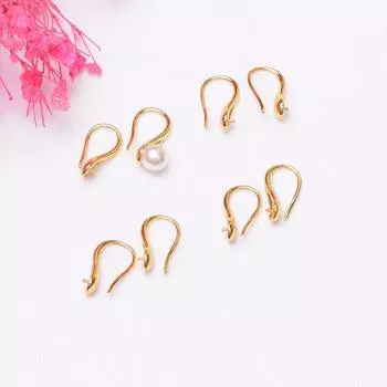 10 шт. 18-каратного золота, сохраняющего цвет, серьги-крючки с жемчужинами на высоком каблуке, 14-каратного золота, сохраняющего цвет, французский держатель, аксессуары для самостоятельного изготовления