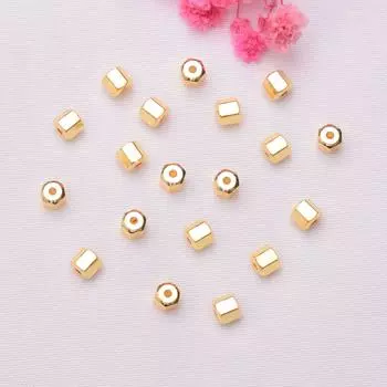 10 шт. 18-каратный золотой пакет, сохраняющий цвет, твердые цилиндрические бусины, разделители, бисер, браслет ручной работы, ожерелье, ювелирные изделия, аксессуары, свободные бусины