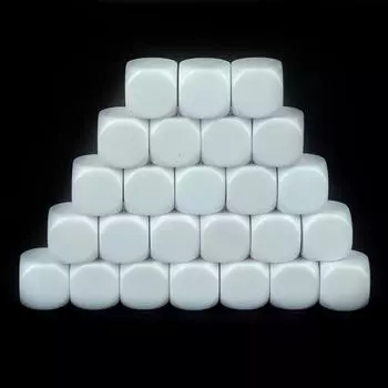 10 шт. 18 мм D6 круглые пустые акриловые белые игральные кости для DIY настольной игры, письма, рисования, граффити, реквизит, развивающие игрушки, инструмент 10pcs 18mm