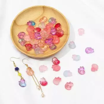 10 шт. 18x14 мм стеклянные подвески с лисой, бусины для самостоятельного изготовления серег, ожерелья, ювелирных изделий фиолетовый