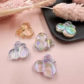 10 шт., 19*18 мм, цепочка для мобильного телефона, материал из бисера, цвет AB, акриловая вишня, свободные бусины, ожерелье, модный браслет, аксессуары разноцветный