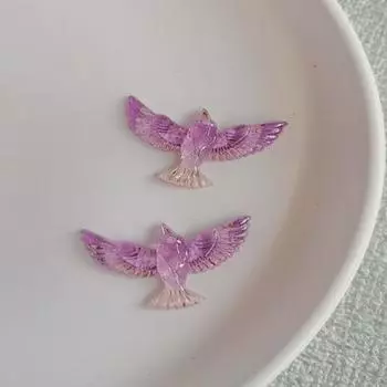 10 шт 19*29 мм 1 отверстие плоская задняя часть акрил новая мода маленькая птица ювелирные изделия кулон ювелирные изделия скрапбукинг сад птица реквизит украшения One Size светло-фиолетовый