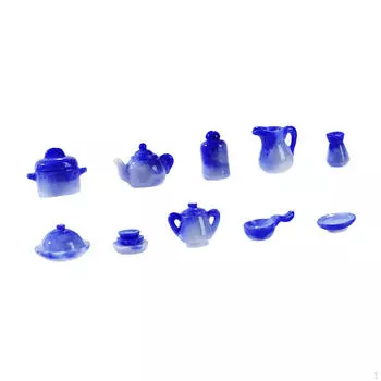 10 шт. 1:12 кукольных чайников чайный сервиз кухонная посуда подарок имитация чашки тарелка для спальни