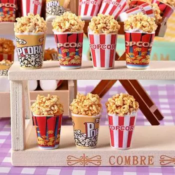 10 шт. 1:12 кукольных домиков Миниатюрный симулятор Ведро для попкорна Модель дома Декор Игрушка Кукольный дом Аксессуары