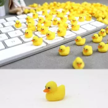 10 шт. 1:12 кукольных мини-уток с желтыми украшениями, кукольный домик, микро-садовый ландшафтный декор, игрушка, крошечная утка, украшение из смолы для рукоделия 10pcs/set