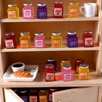 10 шт. 1/12 кукольный домик имитация бутылки варенья модель кукольный домик миниатюрное украшение кухни кукольный домик аксессуары ролевые игры игрушка A2