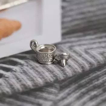 10 шт. 1/12 кукольный миниатюрный серебряный металлический поднос для чая и кофе, набор посуды One Size