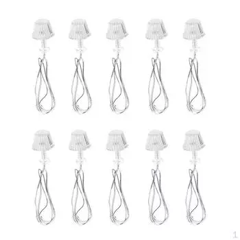 10 шт. 1:25 миниатюрных ламп для настольного освещения, аксессуары для украшения кукольного домика, белые, 18 мм