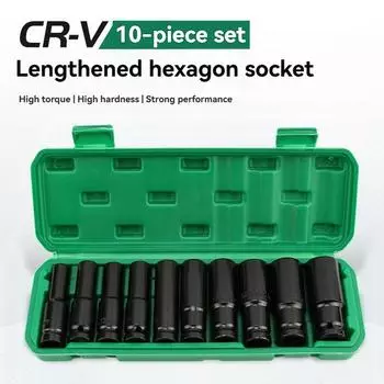 10 шт. 1/2 привод метрический ударный набор головок универсальный метрический привод глубокий набор головок гаечный ключ для пневматических ремонтных инструментов