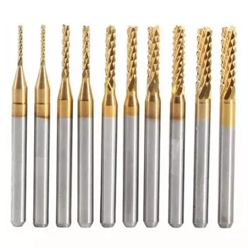10 шт. 1-3 мм кромка фреза с титановым покрытием деревообрабатывающий гравировальный бит инструмент