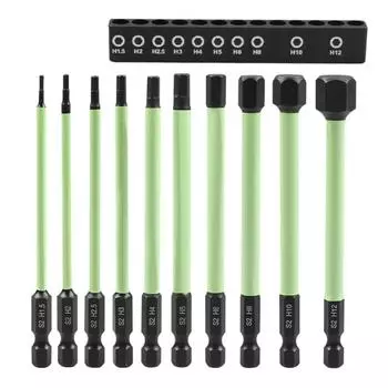 10 шт. 1,5-12 мм шестигранный ключ, сверло 1/4 дюйма, набор шестигранных отверток, набор шестигранных ключей для сборки мебели