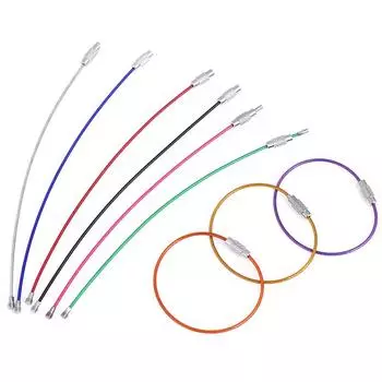 10 шт. 1,5*150 мм нержавеющая сталь круглая петля держатель брелок веревка наружные инструменты синий