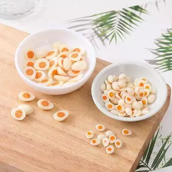 10 шт. 1,5 см/0,9 см имитация мини-вареного яйца игровая модель своими руками глиняные аксессуары украшения для миниатюрного кукольного домика A2
