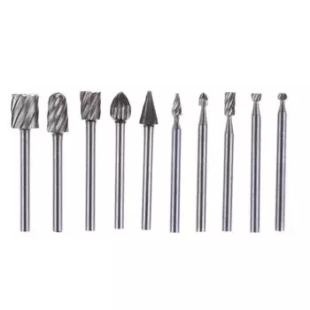 10 шт. 1/8-дюймовый хвостовик фрезерные вращающиеся напильники набор бит рашпили для резьбы по дереву