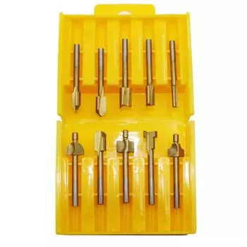 10 шт. 1/8 HSS титановое покрытие деревообрабатывающие фрезы фреза по дереву для Dremel HT980 Round