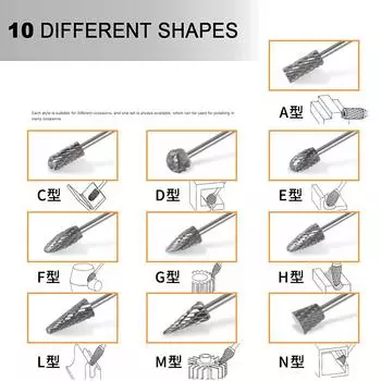 10 шт. 1/8 хвостовик вольфрамовый карбид фреза вращающийся инструмент борфреза одинарный двойной алмазный резка вращающийся инструмент Dremel электрический шлифовальный инструмент