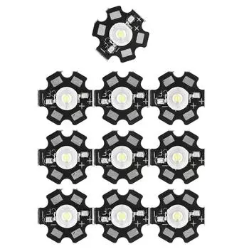 10 шт. 1 Вт светодиодные чипы Highlight Light шарики с алюминиевой основой 6500k 90lm 20 мм Белый свет