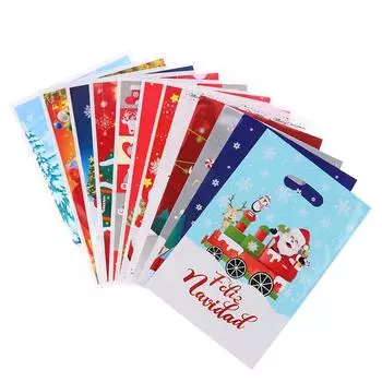 10 шт. 2025 рождественские конфетные пакеты упаковочный пакет для печенья рождественское украшение для вечеринки для дома рождественские подарочные пакеты для детей