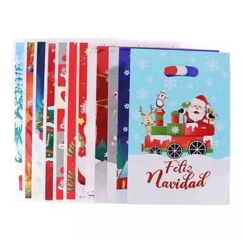 10 шт. 2025 рождественские пакеты для конфет, упаковка для печенья, рождественские украшения для вечеринки для дома, рождественские новогодние подарочные пакеты для детей J