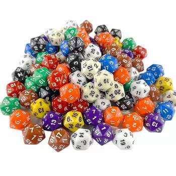 10 шт. 20-гранные игральные кости DND игровые кости непрозрачные цветные D20 игральные кости для настольной игры DND RPG аксессуары красный